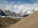 05 Traversing The Hill Above Gasherbrum North Base Camp With Gasherbrum II E and Gasherbrum II And Gasherbrum North Glacier In China 